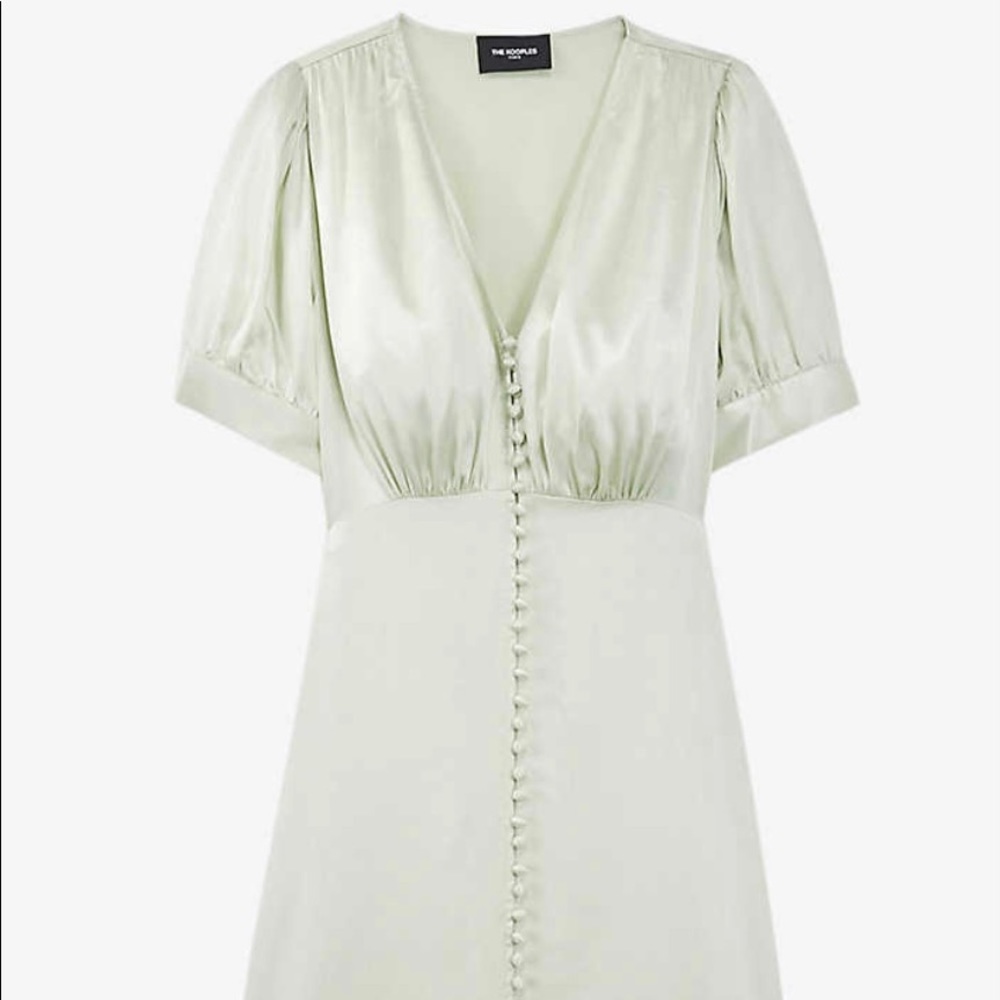 The kooples V Neck Satin midi dress sz1